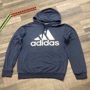 adidas Navy Hoodie with White Trefoil Logo